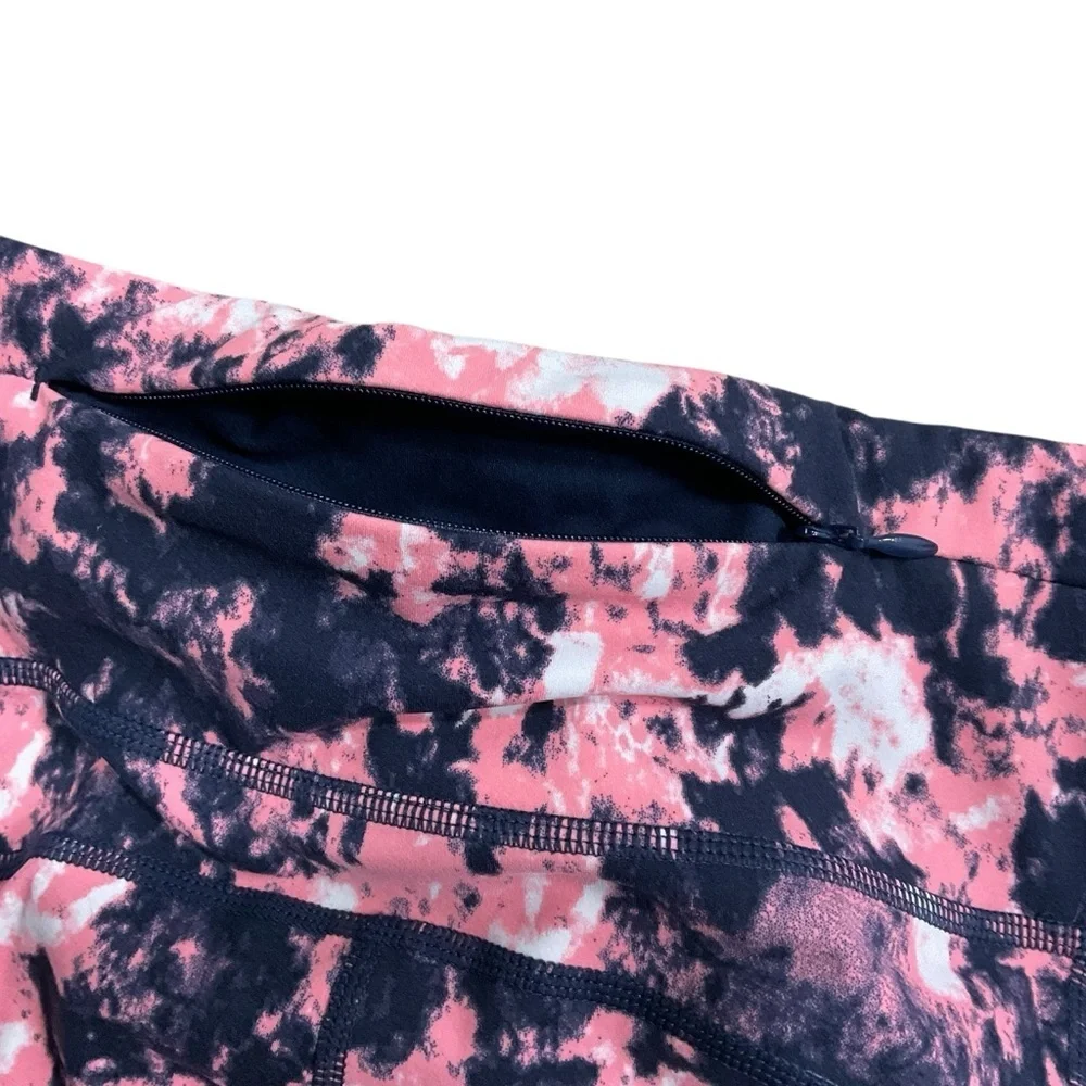 Sweaty Betty Power Pocket Workout Leggings Pink Abstract Tie Dye XXL full length